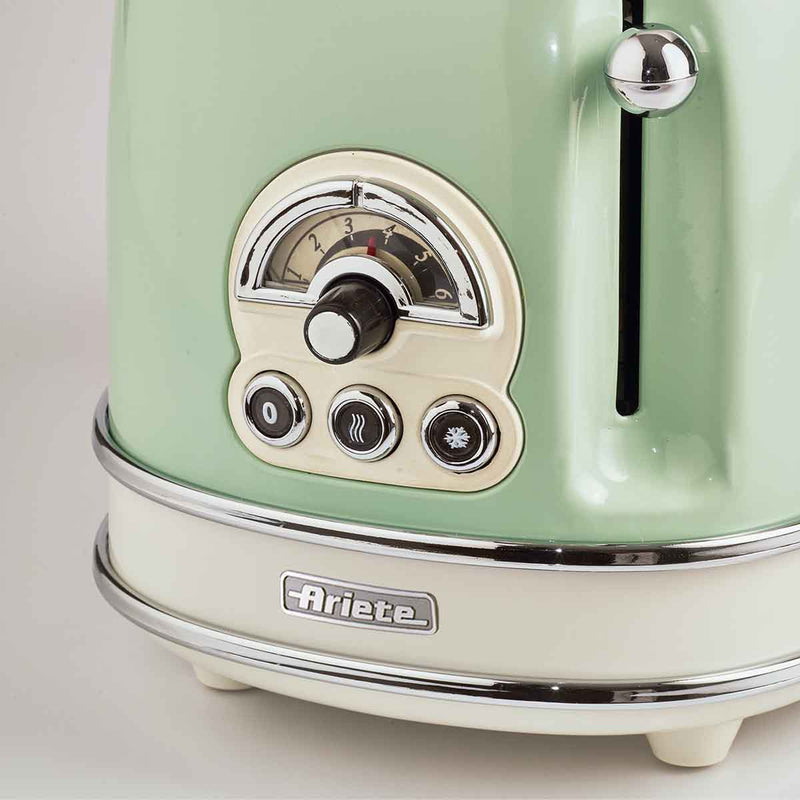 Torradeira Elétrica Ariete 155 Vintage Verde p/ 2 Fatias , 6 Níveis de Tostagem, 750W